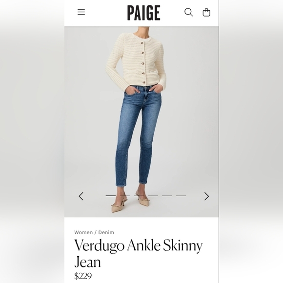 PAIGE Denim - Paige Verdugo skinny Ankle Color Bryce Women's mid rise Blue Jeans Sz 27